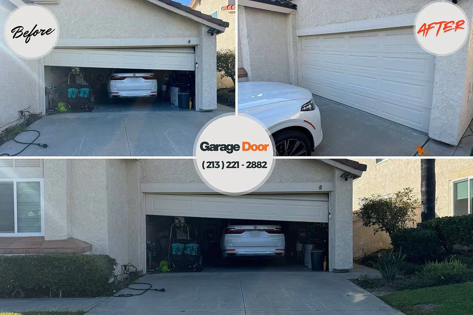 Before and after: garage door repair 21811